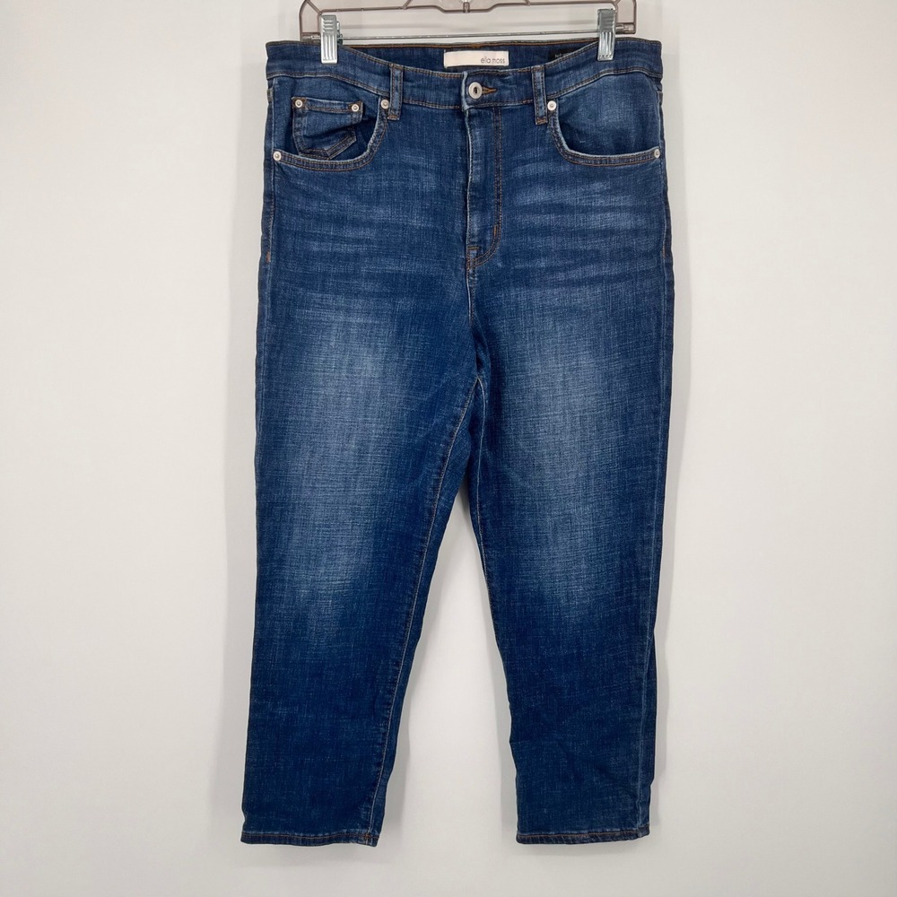 Ella Moss High Waist Straight Leg Jeans Dark Wash Juniors Size 12/31 Stretch